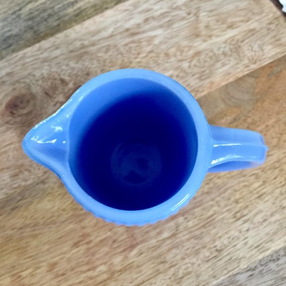 Vintage  Blue Milk Glass Creamer And Sugar Bowl EUC - Picture 3 of 7